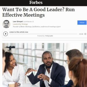 Read more about the article Want To Be A Good Leader? Run Effective Meetings