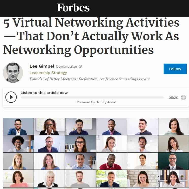 Read more about the article 5 Virtual Networking Activities—That Don’t Actually Work As Networking Opportunities